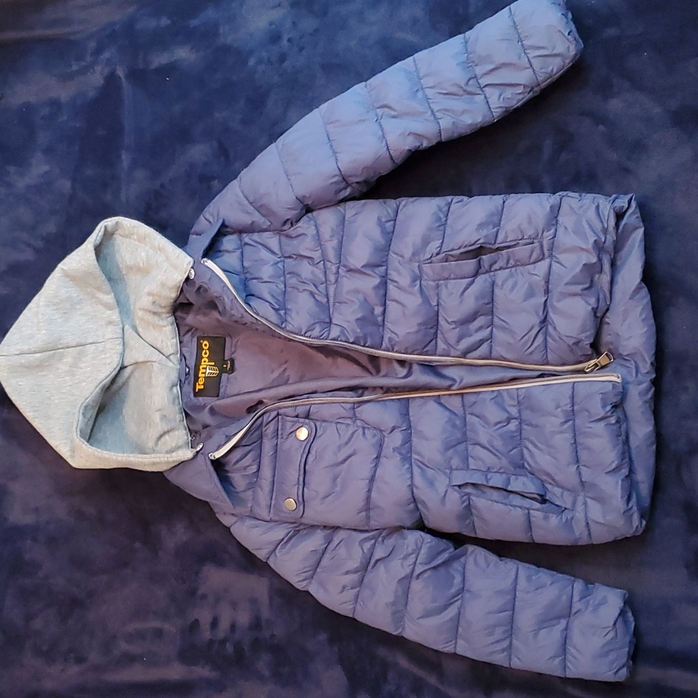 Boy's Tempco Blue Down Hoodie Jacket 8